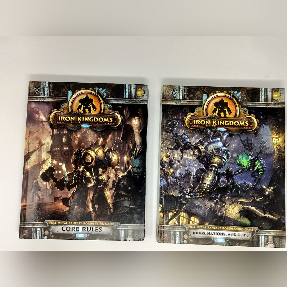 Both Iron Kingdom Core rules, Hardcover, 2012 & Kings Nations and Gods